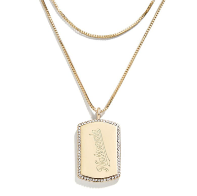 Wear By Erin Andrews X Baublebar Washington Nationals Dog Tag Necklace In Gold