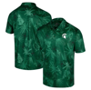 COLOSSEUM COLOSSEUM GREEN MICHIGAN STATE SPARTANS BIG & TALL PALMS POLO