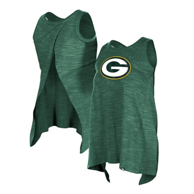 New Era Green Green Bay Packers Plus Size Space Dye Active Tank Top
