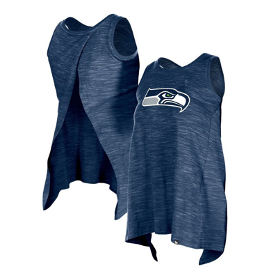 New Era College Navy Seattle Seahawks Plus Size Space Dye Active Tank Top