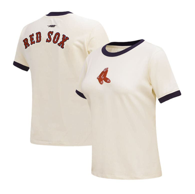 Pro Standard Cream Boston Red Sox Retro Classic Ringer T-shirt
