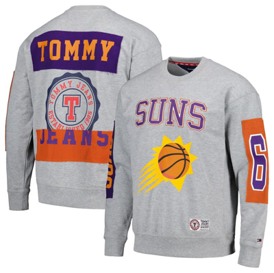 Tommy Jeans Heather Gray Phoenix Suns Hayes Crew Neck Pullover Sweatshirt