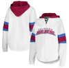 G-III 4HER BY CARL BANKS G-III 4HER BY CARL BANKS WHITE/BURGUNDY COLORADO AVALANCHE GOAL ZONE LONG SLEEVE LACE-UP HOODIE T-SH