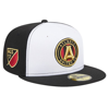 NEW ERA NEW ERA WHITE/BLACK ATLANTA UNITED FC 2024 KICK OFF COLLECTION 59FIFTY FITTED HAT