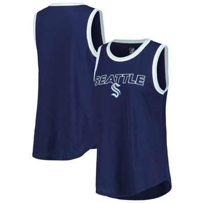 G-iii 4her By Carl Banks Deep Sea Blue Seattle Kraken Strategy Tank Top In Navy