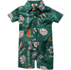 WES & WILLY INFANT WES & WILLY GREEN MIAMI HURRICANES VINTAGE FLORAL ROMPER