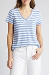 Caslon V-neck Short Sleeve Pocket T-shirt In Blue C- White Charm Stp