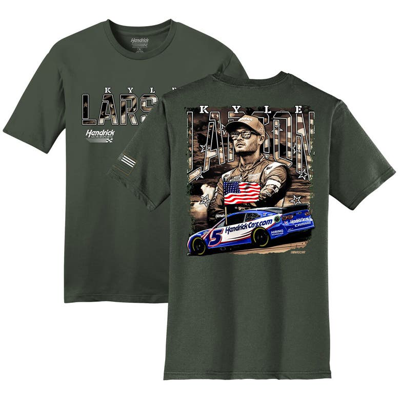 Hendrick Motorsports Team Collection Green Kyle Larson  Military T-shirt