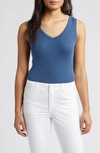 Caslon V-neck Organic Cotton Blend Tank Top In Blue Ensign