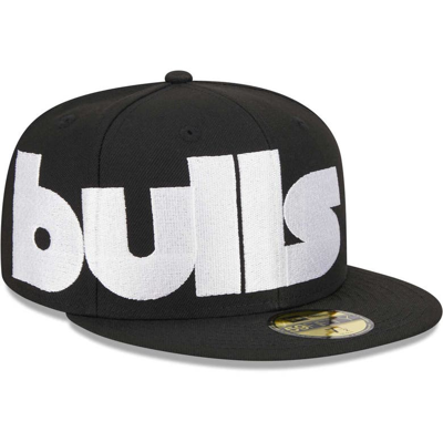 New Era Black Chicago Bulls Checkerboard Uv 59fifty Fitted Hat