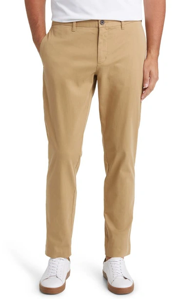 Nordstrom Heron Taper Leg Twill Chino Pants In Tan Kelp