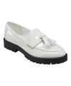 Bandolino Women's Fillup Lug Sole Tassel Loafers In Cream Patent