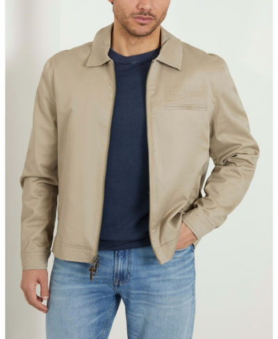 Guess Men's Universe Twill Zip Jacket In Tan