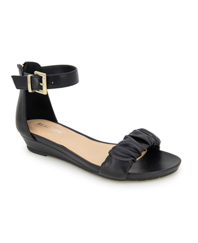 Kenneth Cole Reaction Women's Great Scrunch Two-piece Wedge Sandals In Black