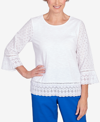 Alfred Dunner Plus Size Classics Chenille Long Open Cardigan Sweater In White