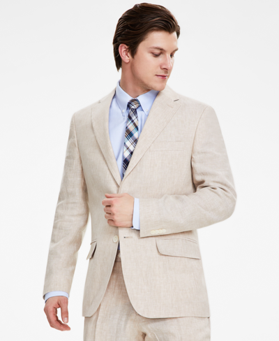 Tommy Hilfiger Men's Modern-fit Pure Linen Sport Coat In Tan