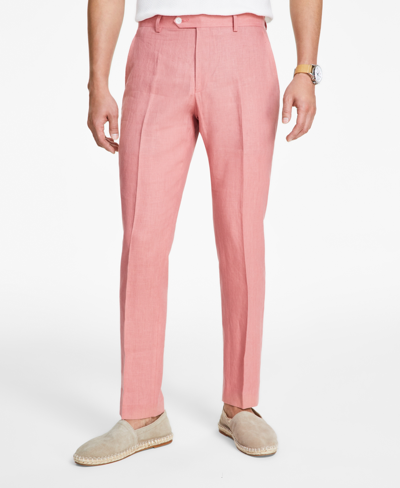 Tommy Hilfiger Men's Modern-fit Linen Pants In Light Red
