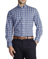 Tailorbyrd Regular Fit Gingham Stretch Cotton Button-down Shirt In Blue