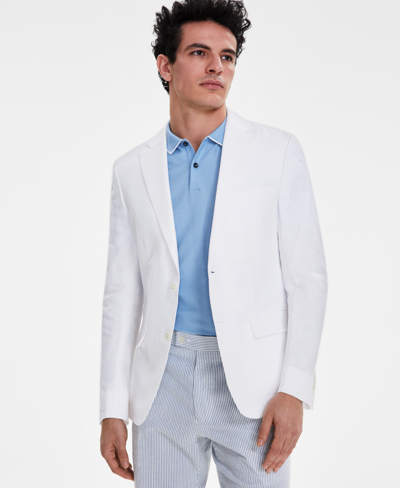 Tommy Hilfiger Men's Modern-fit Linen Sport Coat In White