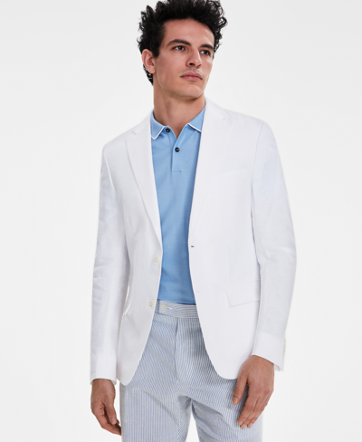 Tommy Hilfiger Men's Modern-fit Pure Linen Sport Coat In White