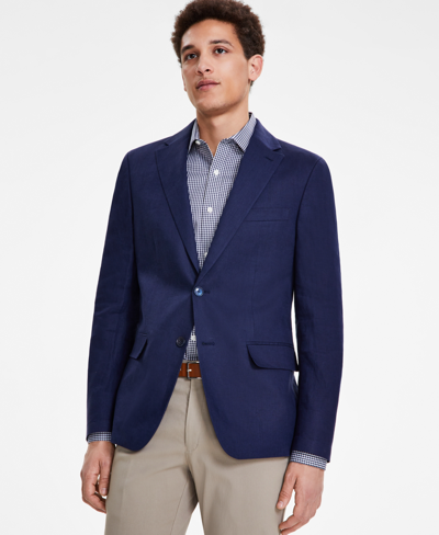 Tommy Hilfiger Men's Modern-fit Pure Linen Sport Coat In Navy