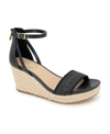Kenneth Cole Reaction Colton Womens Back Zipper Strappy Ankle Strap In Black Raffia