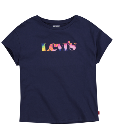 Levi's Kids' Big Girls Dropped Shoulder T-shirt In Peacoat