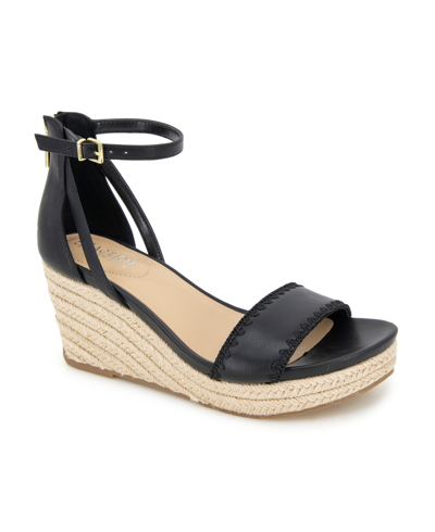 Kenneth Cole Reaction Women's Colton Espadrille Wedge Sandals In Black