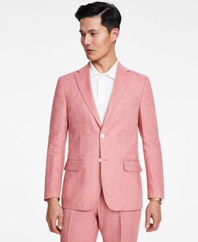Tommy Hilfiger Men's Modern-fit Pure Linen Sport Coat In Red
