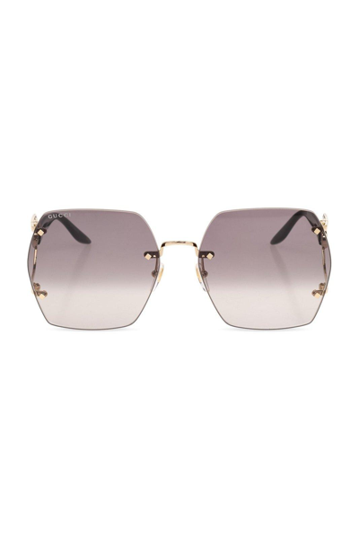 Gucci Eyewear Geometric Frame Sunglasses In Gold
