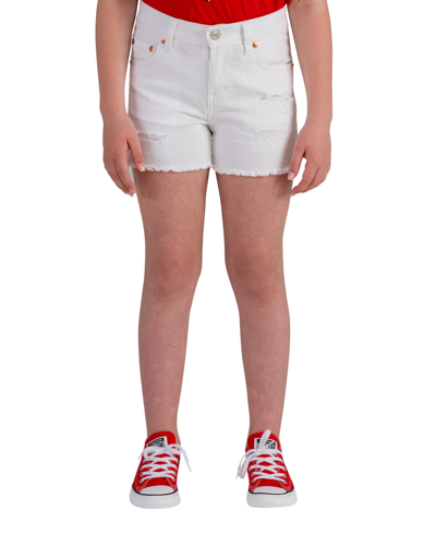 Levi's Kids' Big Girls Girlfriend Mid Rise Shorts In White