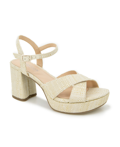 Kenneth Cole Reaction Women's Reeva Platform Heeled Dress Sandals In Natural