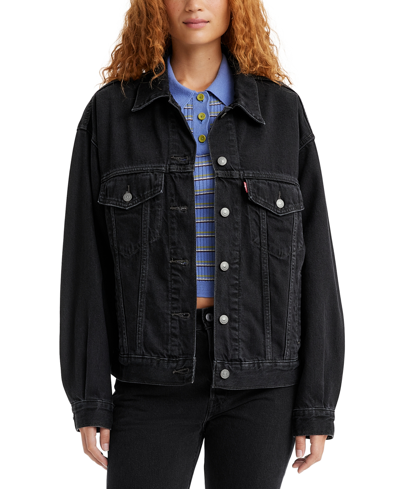 Levi's Levis X Outerknown Wellthread Trucker Jacket In Blue Cotton Denim In Worn In Black