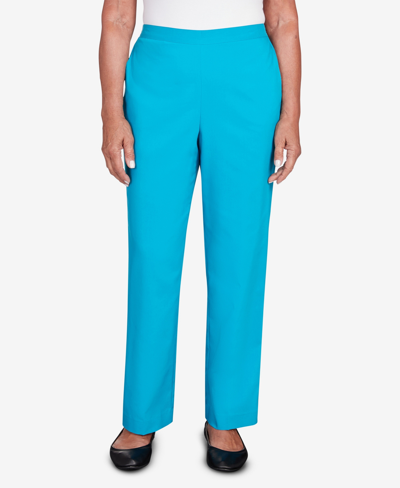 Alfred Dunner Plus Size Tradewinds Stretch Waist Average Length Pants In Teal