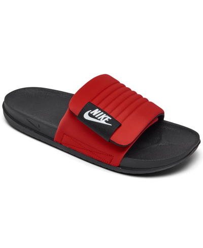 Nike Men's Offcourt Adjust Slide Sandals From Finish Line In University Red,white