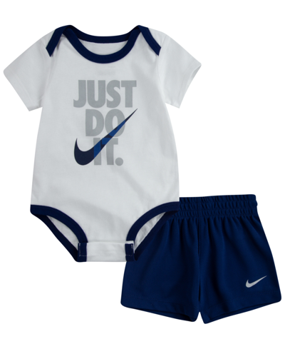 Nike Baby Boys Dri-fit Icon T-shirt And Mesh Shorts Set In Midnight Navy