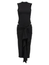 Attico Asymmetric Cut-out Jersey Dress In Black