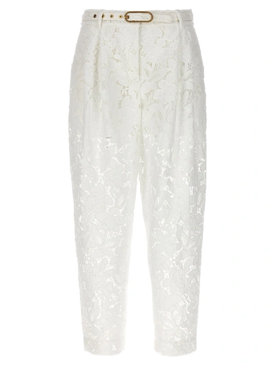 Zimmermann Natura Cropped Barrell Trousers In White