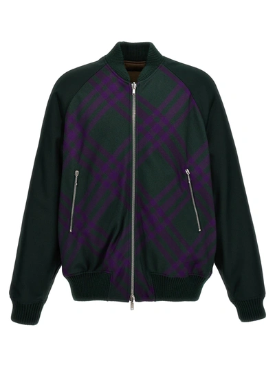 BURBERRY CHECK REVERSIBLE BOMBER JACKET CASUAL JACKETS, PARKA MULTICOLOR