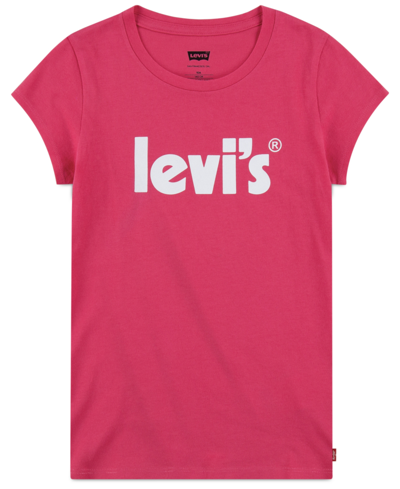 Levi's Kids' Little Girls Basic Logo T-shirt In Raspberry Sorbet