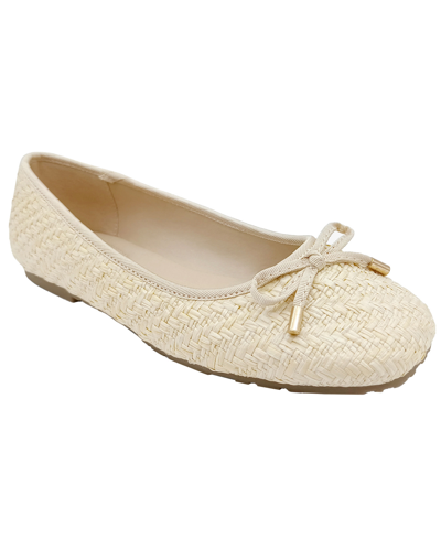 Kenneth Cole Reaction Women's Elstree Square Toe Ballet Flats In Natural Raffia