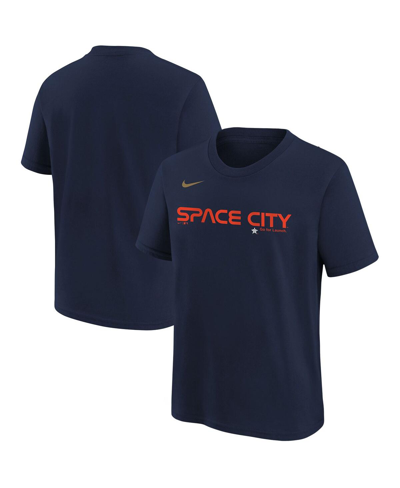 Nike Kids' Big Boys  Navy Houston Astros City Connect Wordmark T-shirt