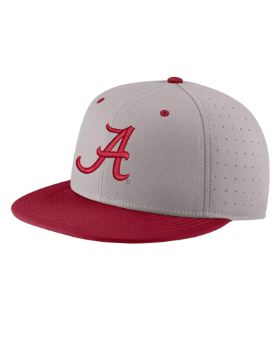 Nike Men's  Gray Alabama Crimson Tide Aero True Baseball Performance Fitted Hat