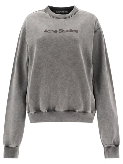 Acne Studios Logo Sweatshirt In Grey
