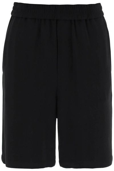 Ami Alexandre Mattiussi Wool Blend Bermuda Shorts In Black