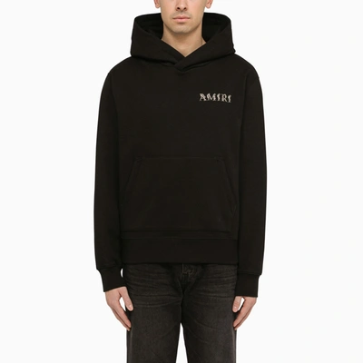 AMIRI AMIRI BLACK LOGOED HOODIE