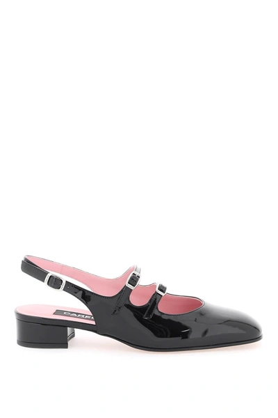 Carel Patent Leather Pêche Slingback Mary Jane In Black