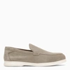 Doucal's Suede Leather Moccasin In Sand Color