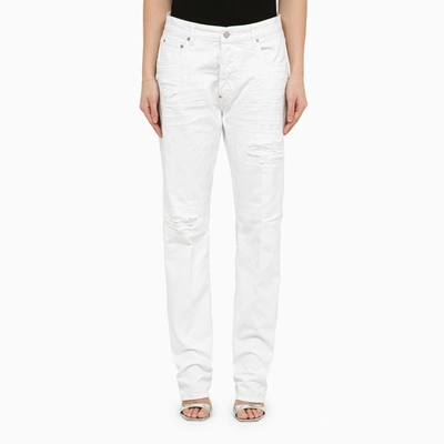 DSQUARED2 DSQUARED2 WHITE TROUSERS WITH COTTON WEAR