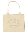 GANNI GANNI TOTE BAG WITH EMBROIDERED LOGO